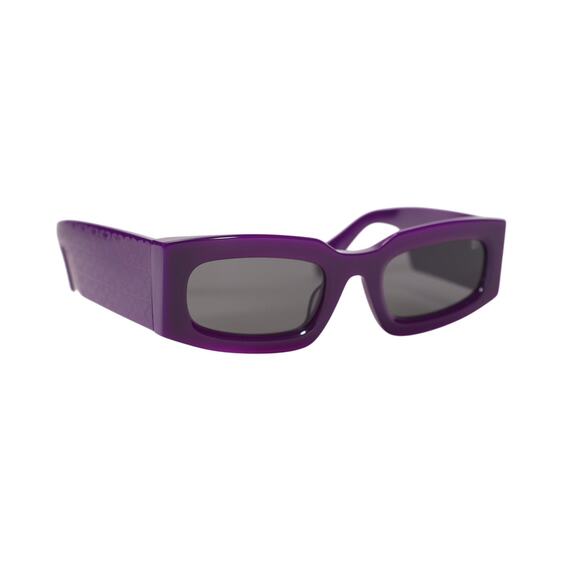 Off-White CARY Narrow Rectangle Sunglasses – Shiny Purple / Dark Gray – NWT - Picture 4 of 7
